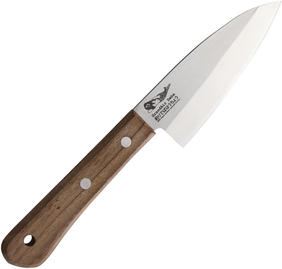 HPA Deba Fishing Brown Wood Stainless Steel Fixed Blade Knife HPA008