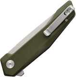Hopian Vex Linerlock Green G10 Folding D2 Steel Drop Pt Pocket Knife KZ2664