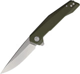 Hopian Vex Linerlock Green G10 Folding D2 Steel Drop Pt Pocket Knife KZ2664