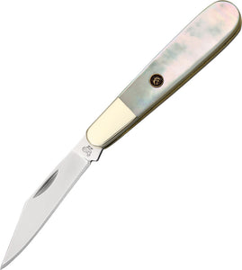 Hen & Rooster White MOP Folding Stainless Steel Clip Point Pocket Knife 251MOP