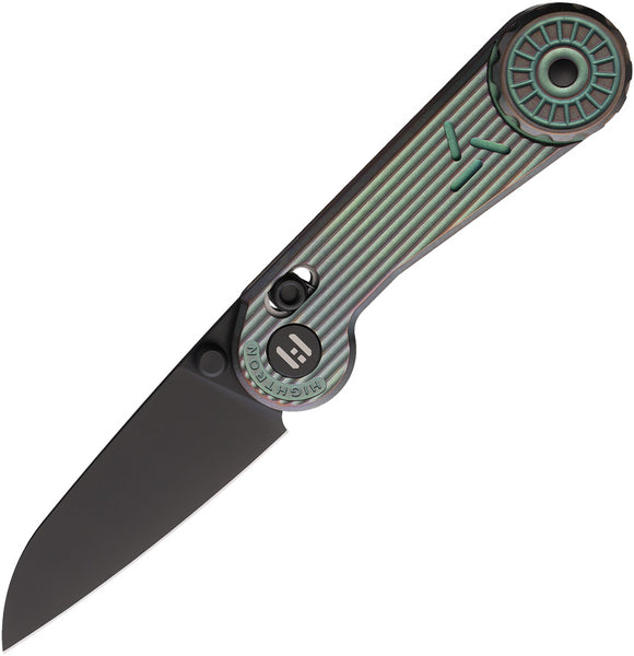 HIGHTRON Edgeplay Axis Lock Green & Gray Titanium Folding Bohler M390 Knife K001GRN