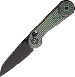 HIGHTRON Edgeplay Axis Lock Green & Gray Titanium Folding Bohler M390 Knife K001GRN