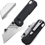 HIGHTRON Vector Utility Button Lock Black G10 Folding SK2 Stainless Pocket Knife 02BLK2
