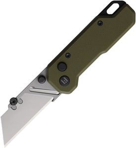 HIGHTRON Vector Utility Button Lock Green G10 Folding Pocket Knife K02GRN