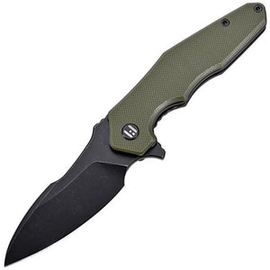 HIGHTRON Mini Ventura Linerlock Green G10 Folding Black D2 Steel Pocket Knife K05GRNBS