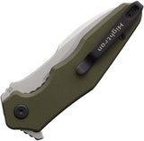 HIGHTRON Mini Ventura Linerlock Green G10 Folding D2 Steel Pocket Knife K05GRNS