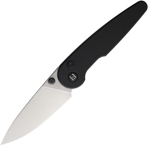HIGHTRON Birdidi Button Lock Black Aluminum Folding D2 Steel Pocket Knife K06BLKS
