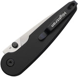 HIGHTRON Birdidi Button Lock Black Aluminum Folding D2 Steel Pocket Knife K06BLKS