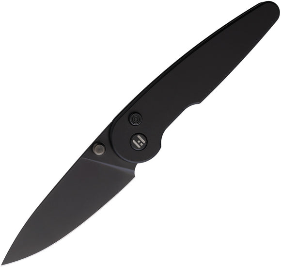 HIGHTRON Birdidi Button Lock Blackout Aluminum Folding D2 Steel Pocket Knife K06BLK