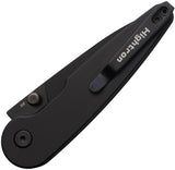 HIGHTRON Birdidi Button Lock Blackout Aluminum Folding D2 Steel Pocket Knife K06BLK