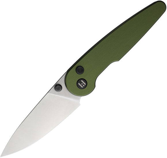 HIGHTRON Birdidi Button Lock Green Aluminum Folding D2 Steel Pocket Knife K06GRNS