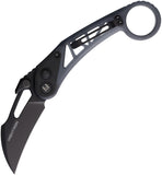 HIGHTRON Cyroclaw Button Lock Black Acrylic Folding Bohler M390 Pocket Knife C02BLK