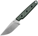 HX Outdoors Maverick Green Micarta 14C28N Fixed Blade Knife w/ Sheath D354A