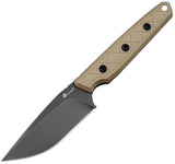 HX Outdoors Maverick Tan G10 14C28N Fixed Blade Knife w/ Sheath D354B