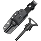 HX Outdoors Rock Apex Black G10 DC53 Steel Fixed Blade Knife w/ Sheath TD18B