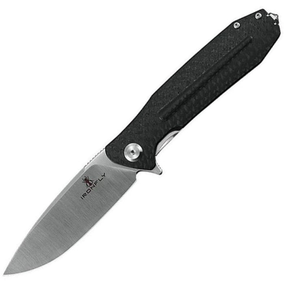 Ironfly Zesty Linerlock Carbon Fiber Textured Black G10 Folding VG-10 Knife VF01BK