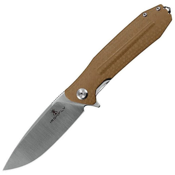 Ironfly Zesty Linerlock Carbon Fiber Textured Brown G10 Folding VG-10 Knife VF01BN