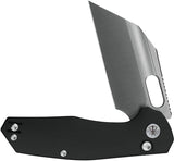 Ironfly Yolo Button Lock Black G10 Folding 14C28N Sandvik Cleaver Pocket Knife F02BK