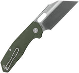 Ironfly Yolo Button Lock Army Green G10 Folding 14C28N Sandvik Cleaver Pocket Knife F02GN