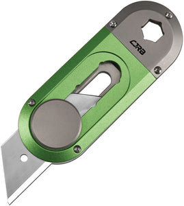 CJRB Breeze Slide Lock Green Aluminum & Titanium Carbon Steel Utility Multi-Tool Pocket Knife 1941GGN