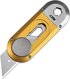 CJRB Breeze Slide Lock Yellow Aluminum & Stainless Steel Utility Multi-Tool Pocket Knife 1941GGN