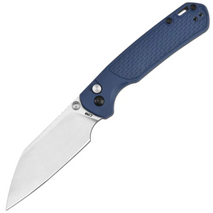 CJRB Pyrite-Light Button Lock Blue FRN Folding Stonewash AR-RPM9 Wharncliffe Knife 1945BU