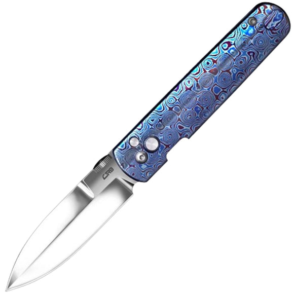 CJRB The Perfect Locust Button Lock Timascus Folding S90V Pocket Knife 1951GTDB1