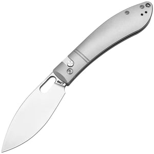 CJRB Sasaya Button Lock Gray Titanium Folding CPM-S35VN Pocket Knife 1959GGY