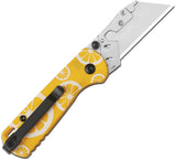 CJRB Boxer Button Lock Yellow Lemon G10 Folding Utility Pocket Knife 1967LM