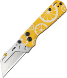 CJRB Boxer Button Lock Yellow Lemon G10 Folding Utility Pocket Knife 1967LM