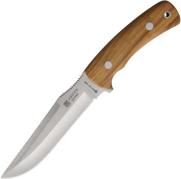 Joker Gamo Olive Wood Vanadium 1.4116 Fixed Blade Knife w/ Sheath CO51