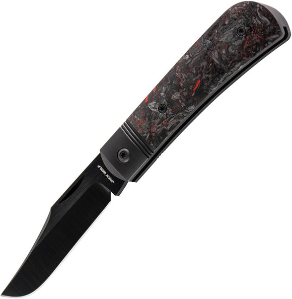 Jack Wolf Knives Bennys Clip Slip Joint Red Carbon Fiber Folding S90V Knife 54159