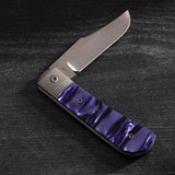 Jack Wolf Knives Bennys Clip Slip Joint Cosmic Purple Kirinite Folding S90V Knife 54160