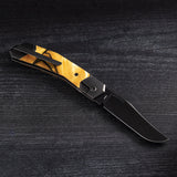 Jack Wolf Knives Bionic Jack Framelock Liquid Gold Kirinite Folding S90V Knife 54178