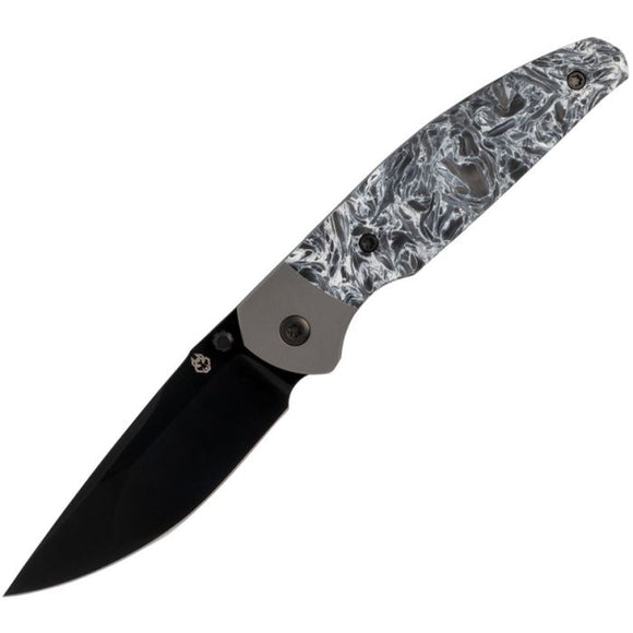Jack Wolf Knives Tango Framelock Polar Carbon Fiber & Titanium Folding S90V Knife 54321
