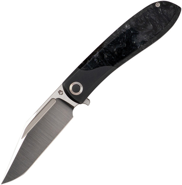Jack Wolf Knives Scuffle Bolster Lock Black Ice Kirinite & Titanium Folding S90V Knife 54344