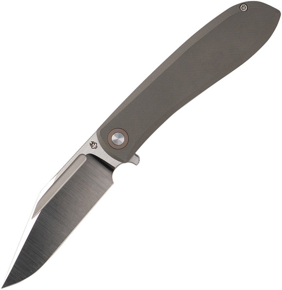 Jack Wolf Knives Scuffle Bolster Lock Gray Micro Milled Titanium Folding S90V Knife 54346