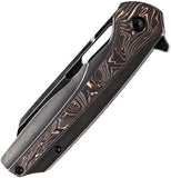 Kansept Knives Shard Framelock Titanium & Copper Carbon Fiber Folding S35VN Knife 1006C1