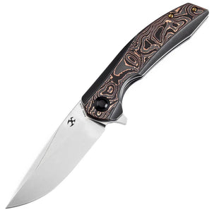 Kansept Knives Accipiter Framelock Titanium & Copper Carbon Fiber  Folding S35VN Knife 1007E2