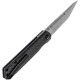 Kansept Knives Prickle Linerlock Carbon Fiber Folding Damascus Knife 1012D1