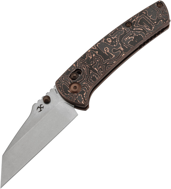 Kansept Knives Main Street Crossbar Lock Copper Foil Carbon Fiber Folding S35VN Knife 1015V3