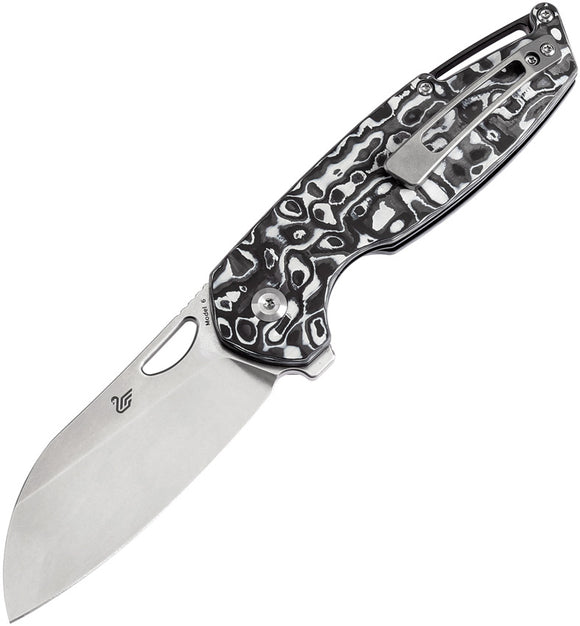 Kansept Knives Model 6 Linerlock Left Hand Carbon Fiber Folding CPM-20CV Knife 1022L2