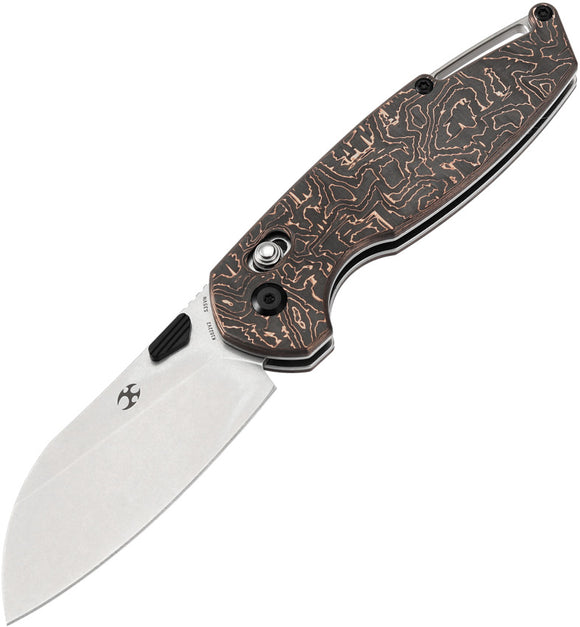 Kansept Knives Model 6 Crossbar Lock Copper Foil Carbon Fiber Folding S35VN Pocket Knife 1022V2