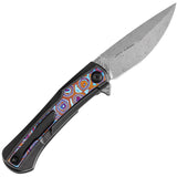 Kansept Knives Kratos Framelock Titanium & Timascus Folding Damascus Knife 1024A10