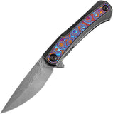 Kansept Knives Kratos Framelock Titanium & Timascus Folding Damascus Knife 1024A10