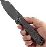 Kansept Knives Bulldozer Framelock Tiger Stripe Flamed Titanium Folding CPM-20CV Knife 1028A6