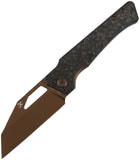 Kansept Knives Egress Linerlock Carbon Fiber Folding Rose Gold S35VN Pocket Knife K1033A3