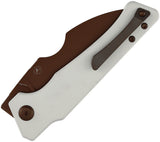 Kansept Knives Egress Linerlock White G10 Folding Rose Gold S35VN Pocket Knife K1033B3