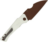 Kansept Knives Egress Linerlock White G10 Folding Rose Gold S35VN Pocket Knife K1033B3