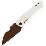 Kansept Knives Egress Linerlock White G10 Folding Rose Gold S35VN Pocket Knife K1033B3